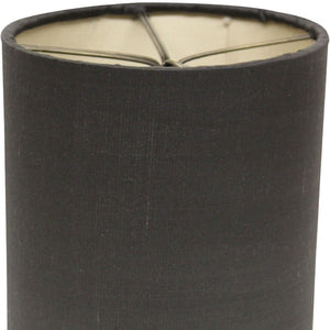 HomeRoots 6" Graphite Drum Lampshade Set of 6 - Elegant Natural Lining for Mid-Century Chandelier Styling 470082
