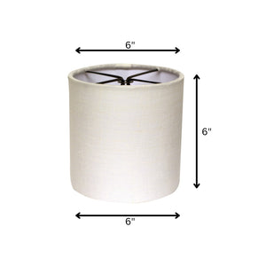 HomeRoots 6" Elegant Drum Chandelier Linen Lampshades - Set of 6 for Mid-Century Modern Lighting Style 470083