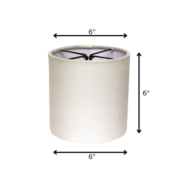 HomeRoots 6" Elegant Drum Chandelier Linen Lampshades - Set of 6 for Mid-Century Modern Lighting Style 470083