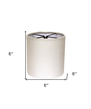 Homeroots 6" Snow Set Of 6 Drum Chandelier Linen Lampshades  Linen 470083