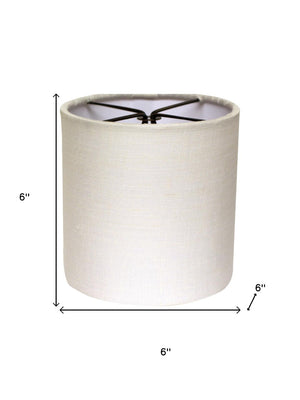HomeRoots 6" Elegant Drum Chandelier Linen Lampshades - Set of 6 for Mid-Century Modern Lighting Style 470083