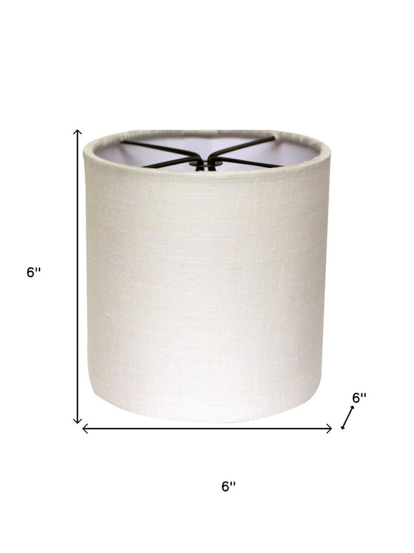 HomeRoots 6" Elegant Drum Chandelier Linen Lampshades - Set of 6 for Mid-Century Modern Lighting Style 470083