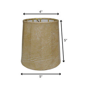 HomeRoots 5" Parchment Set of 6 Classic Drum Lampshades - Elegant Light Diffusion for Chandeliers & Lamps 470084