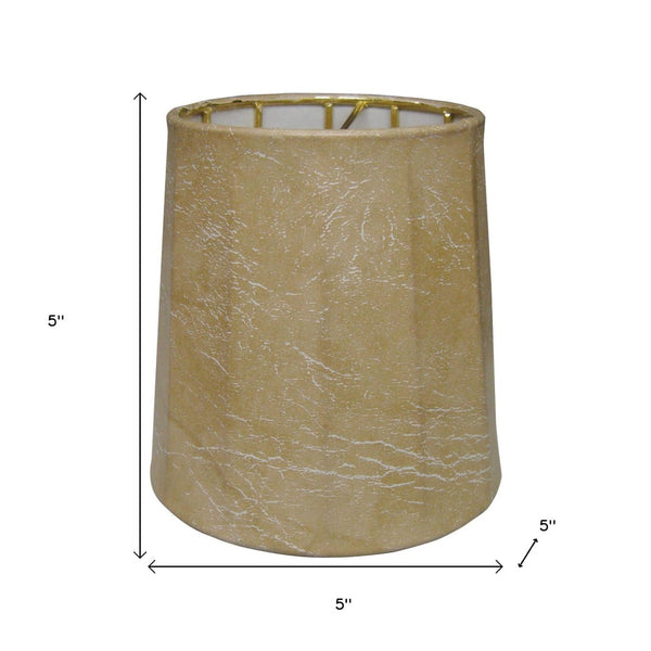 HomeRoots 5" Parchment Set of 6 Classic Drum Lampshades - Elegant Light Diffusion for Chandeliers & Lamps 470084