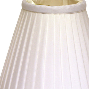 Homeroots 4" White Set Of 6 Slanted Pleat Chandelier Silk Lampshades  Silk 470085