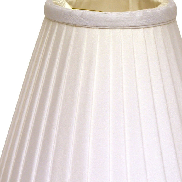 Homeroots 4" White Set Of 6 Slanted Pleat Chandelier Silk Lampshades  Silk 470085