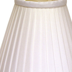 Homeroots 4" White Set Of 6 Slanted Pleat Chandelier Silk Lampshades  Silk 470085