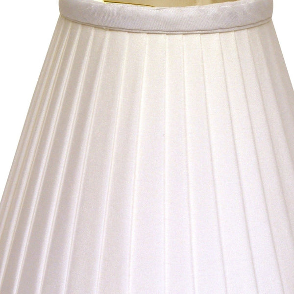 Homeroots 4" White Set Of 6 Slanted Pleat Chandelier Silk Lampshades  Silk 470085