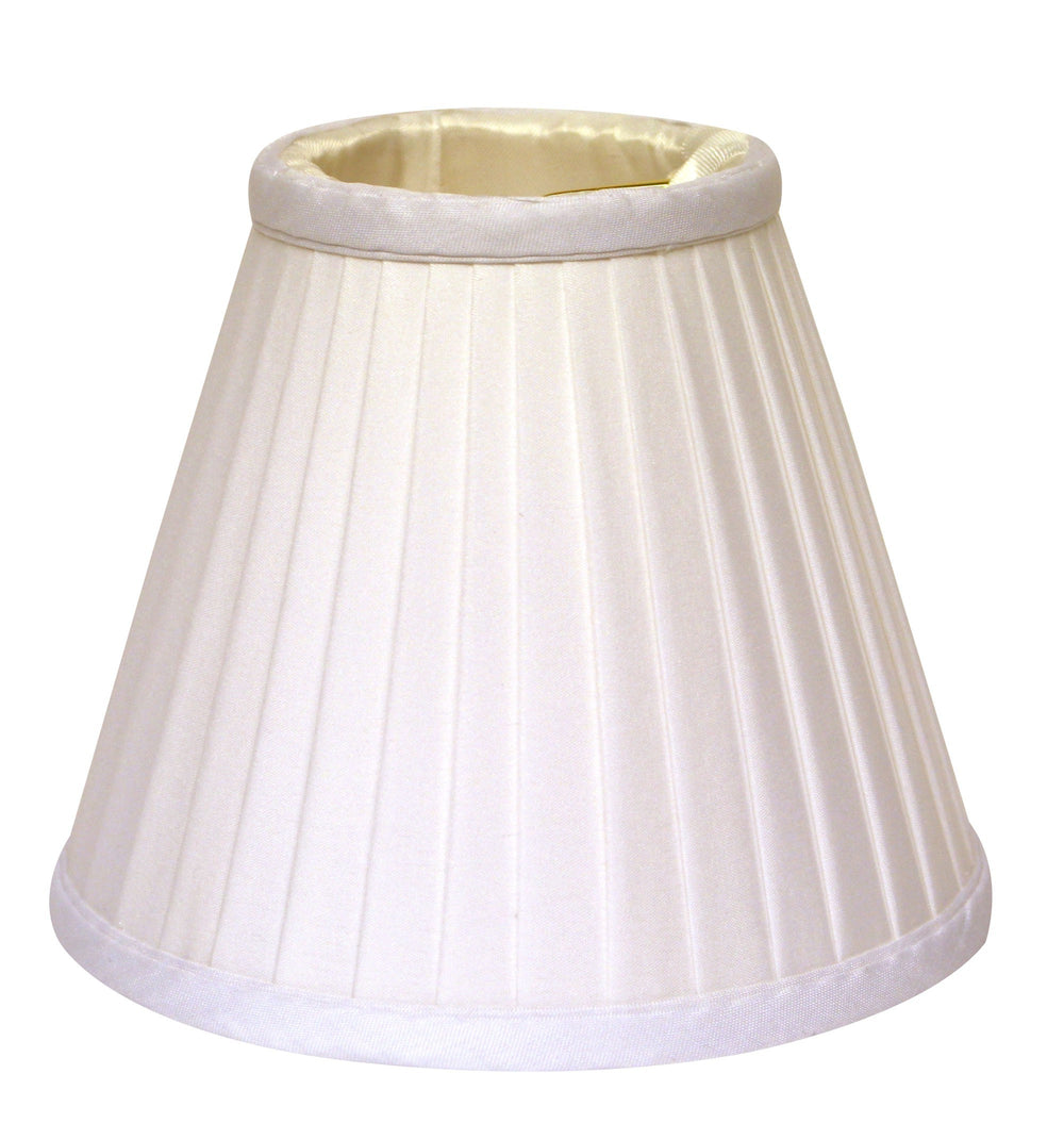 Homeroots 4" White Set Of 6 Slanted Pleat Chandelier Silk Lampshades  Silk 470088