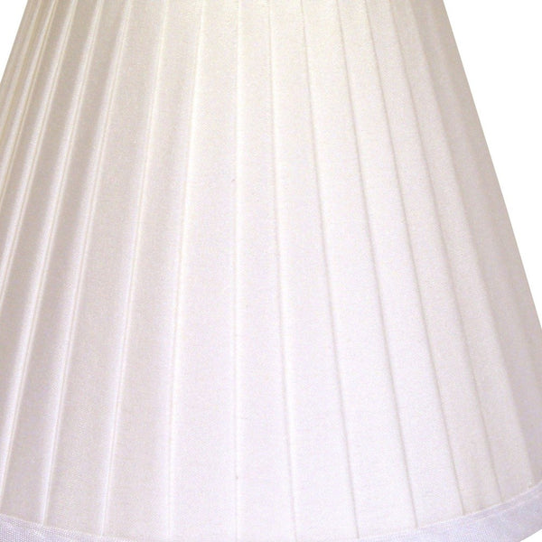 Homeroots 4" White Set Of 6 Slanted Pleat Chandelier Silk Lampshades  Silk 470088