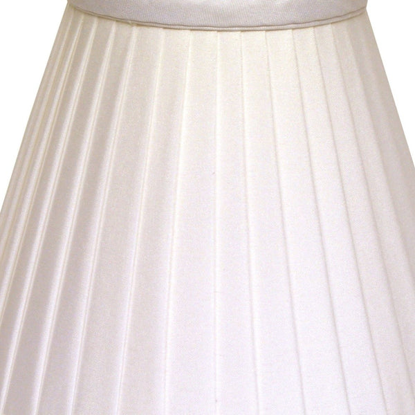 Homeroots 4" White Set Of 6 Slanted Pleat Chandelier Silk Lampshades  Silk 470088
