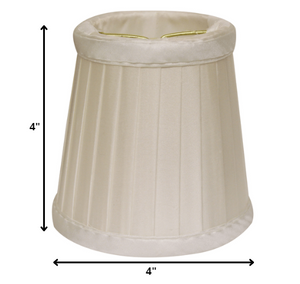 Homeroots 4" Slate Grey Set Of 6 Slanted Pleat Chandelier Silk Lampshades  Silk 470089