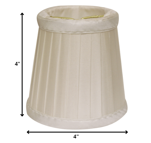 Homeroots 4" Slate Grey Set Of 6 Slanted Pleat Chandelier Silk Lampshades  Silk 470089