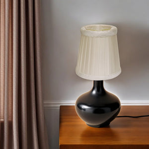 HomeRoots 6" Slate Grey Silk Lampshade Set of 6 - Elegant Slanted Pleat Design for Chandeliers & Sconces 470094