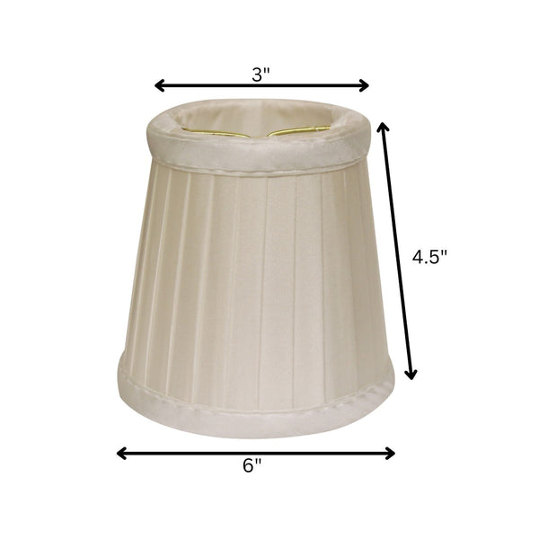 HomeRoots 6" Slate Grey Silk Lampshade Set of 6 - Elegant Slanted Pleat Design for Chandeliers & Sconces 470094