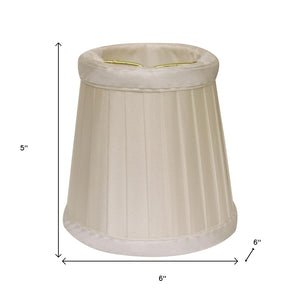 HomeRoots 6" Slate Grey Silk Lampshade Set of 6 - Elegant Slanted Pleat Design for Chandeliers & Sconces 470094