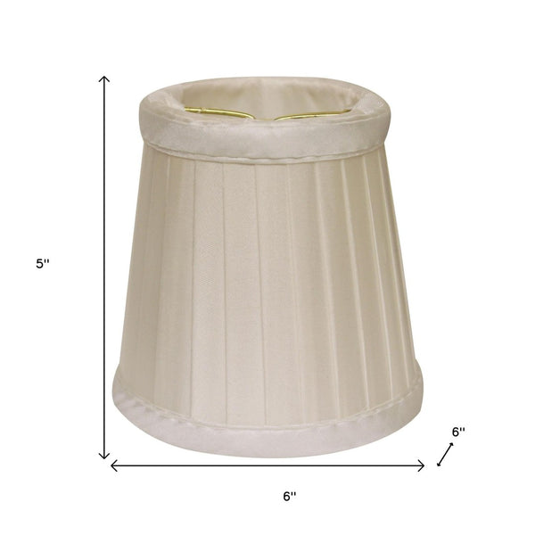 HomeRoots 6" Slate Grey Silk Lampshade Set of 6 - Elegant Slanted Pleat Design for Chandeliers & Sconces 470094