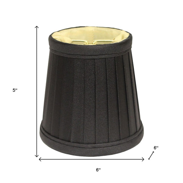HomeRoots Black Silk Empire Lamp Shade - Elegant Lighting Solution for Timeless Home Decor & Cozy Ambiance 470095