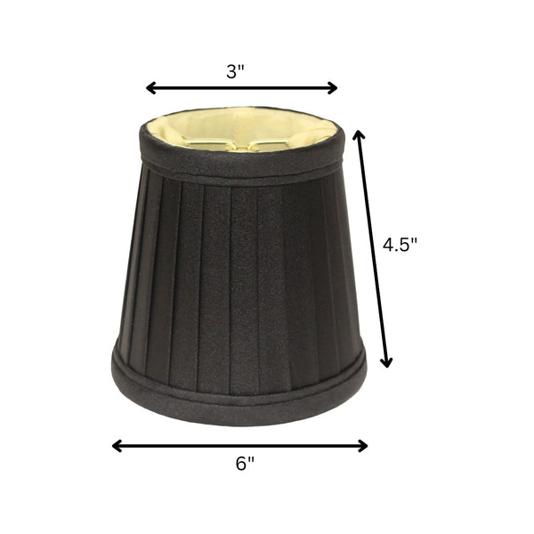 HomeRoots Black Silk Empire Lamp Shade - Elegant Lighting Solution for Timeless Home Decor & Cozy Ambiance 470095
