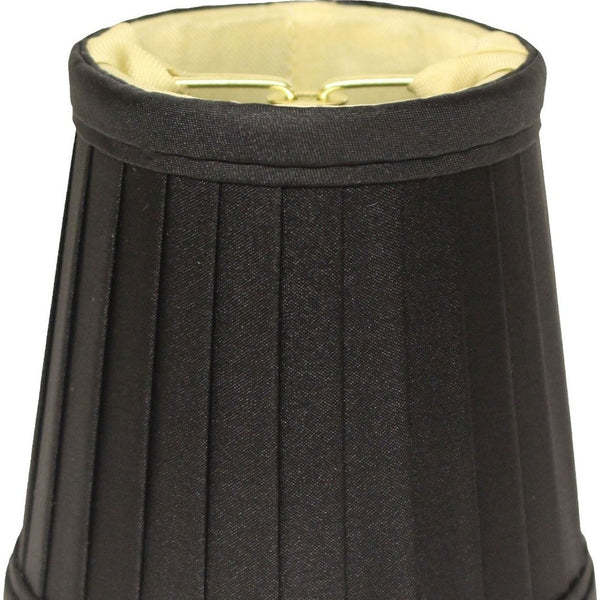 HomeRoots Black Silk Empire Lamp Shade - Elegant Lighting Solution for Timeless Home Decor & Cozy Ambiance 470095