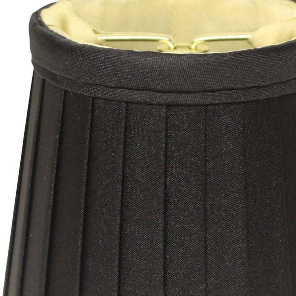 HomeRoots Black Silk Empire Lamp Shade - Elegant Lighting Solution for Timeless Home Decor & Cozy Ambiance 470095