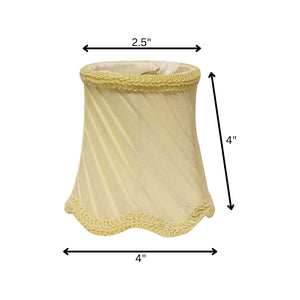HomeRoots 4" Slate Grey Silk Lampshade Set of 6 - Slanted Swirl Design for Elegant Chandelier & Lantern Decor 470100