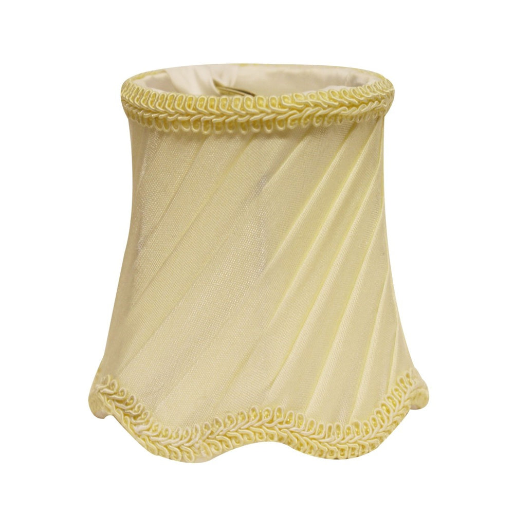 HomeRoots 4" Slate Grey Silk Lampshade Set of 6 - Slanted Swirl Design for Elegant Chandelier & Lantern Decor 470100