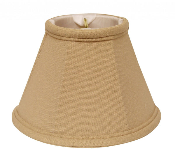HomeRoots 5" Parchment Beige Premium Set of 6 Classic Linen Chandelier Shades for Elegant Home Lighting 470103