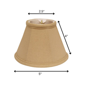 HomeRoots 5" Parchment Beige Premium Set of 6 Classic Linen Chandelier Shades for Elegant Home Lighting 470103