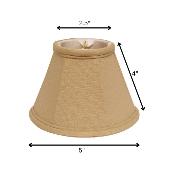 HomeRoots 5" Parchment Beige Premium Set of 6 Classic Linen Chandelier Shades for Elegant Home Lighting 470103