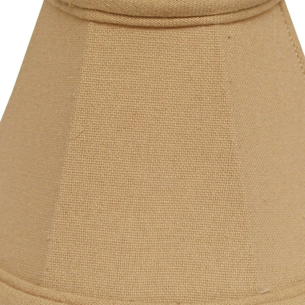 HomeRoots 5" Parchment Beige Premium Set of 6 Classic Linen Chandelier Shades for Elegant Home Lighting 470103