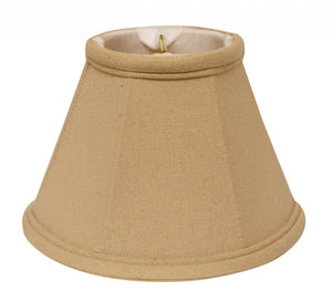 HomeRoots 5" Parchment Beige Premium Set of 6 Classic Linen Chandelier Shades for Elegant Home Lighting 470103