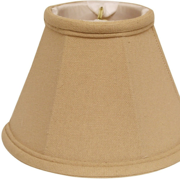 HomeRoots 5" Parchment Beige Premium Set of 6 Classic Linen Chandelier Shades for Elegant Home Lighting 470103