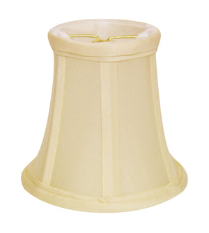 Homeroots 4" Ivory Slanted Set Of 6 Chandelier Dupioni Lampshades  Dupioni Silk 470110