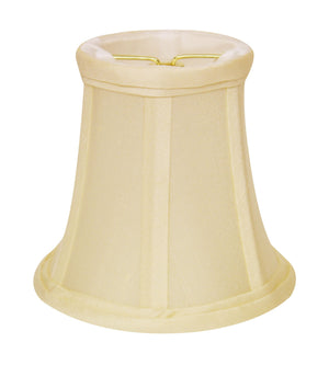 Homeroots 4" Ivory Slanted Set Of 6 Chandelier Dupioni Lampshades  Dupioni Silk 470110