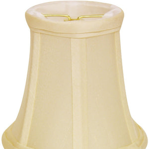 Homeroots 4" Ivory Slanted Set Of 6 Chandelier Dupioni Lampshades  Dupioni Silk 470110