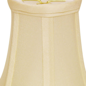 Homeroots 4" Ivory Slanted Set Of 6 Chandelier Dupioni Lampshades  Dupioni Silk 470110