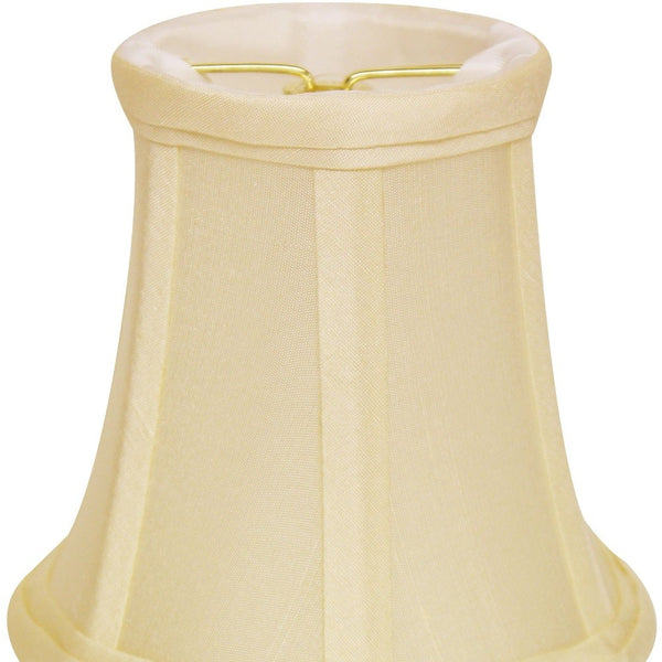Homeroots 4" Ivory Slanted Set Of 6 Chandelier Dupioni Lampshades  Dupioni Silk 470110