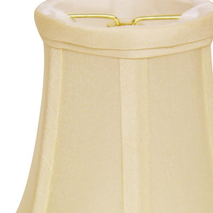 Homeroots 4" Ivory Slanted Set Of 6 Chandelier Dupioni Lampshades  Dupioni Silk 470110