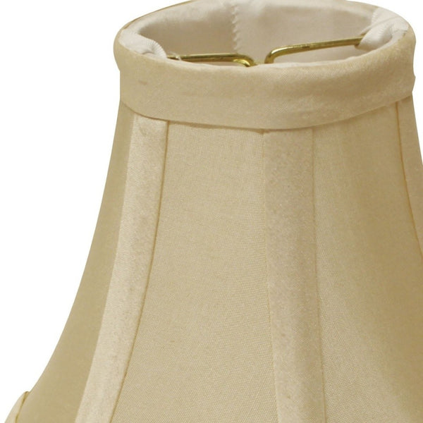 HomeRoots Light Yellow Dupioni Silk Bell Lamp Shade - Elegant, Easy-to-Install Shade for Warm Ambiance & Style 470112