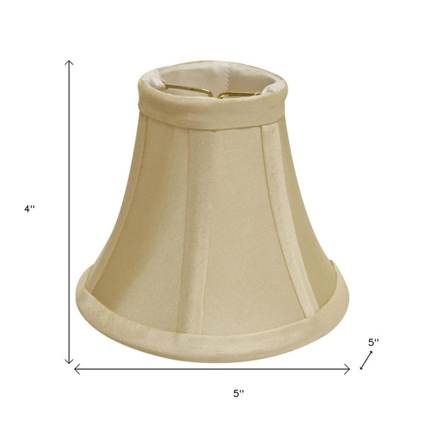 HomeRoots 5" Bright Yellow Chandelier Dupioni Lampshades Set of 6 - Elegant, Soft Glow for Your Lighting Decor 470115