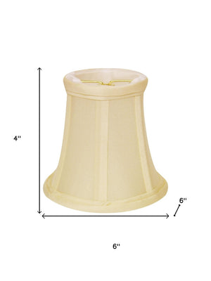 HomeRoots 6" Ivory Dupioni Chandelier Lampshades Set of 6 – Elegant Hardback Design for Warm Ambient Lighting 470117