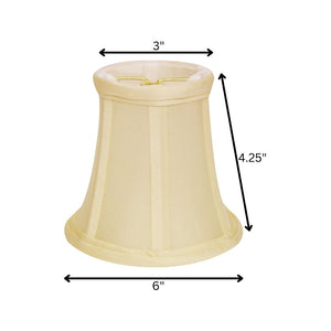 HomeRoots 6" Ivory Dupioni Chandelier Lampshades Set of 6 – Elegant Hardback Design for Warm Ambient Lighting 470117