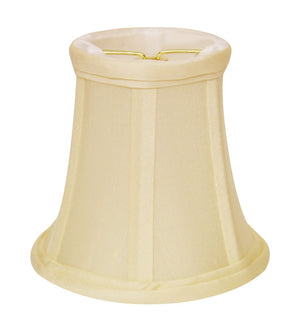 HomeRoots 6" Ivory Dupioni Chandelier Lampshades Set of 6 – Elegant Hardback Design for Warm Ambient Lighting 470117