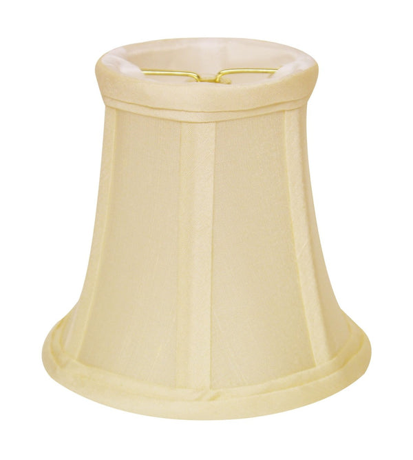 HomeRoots 6" Ivory Dupioni Chandelier Lampshades Set of 6 – Elegant Hardback Design for Warm Ambient Lighting 470117