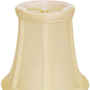 HomeRoots 6" Ivory Dupioni Chandelier Lampshades Set of 6 – Elegant Hardback Design for Warm Ambient Lighting 470117