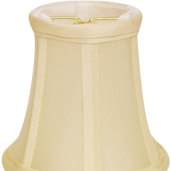 HomeRoots 6" Ivory Dupioni Chandelier Lampshades Set of 6 – Elegant Hardback Design for Warm Ambient Lighting 470117