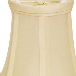 HomeRoots 6" Ivory Dupioni Chandelier Lampshades Set of 6 – Elegant Hardback Design for Warm Ambient Lighting 470117