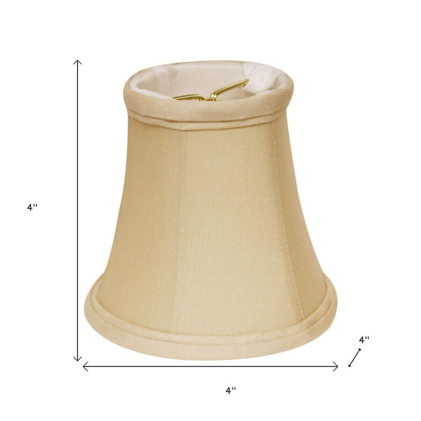 HomeRoots 4" Slanted Silk Lampshade Set of 6 - Elegant Pongee Shantung Shades for Chandeliers & Lighting Decor 470123