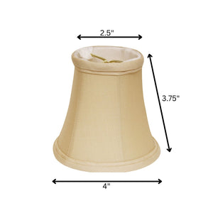 HomeRoots 4" Slanted Silk Lampshade Set of 6 - Elegant Pongee Shantung Shades for Chandeliers & Lighting Decor 470123